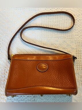 Vintage Dooney & Bourke All-Weather Leather Crossbody Bag in British Tan